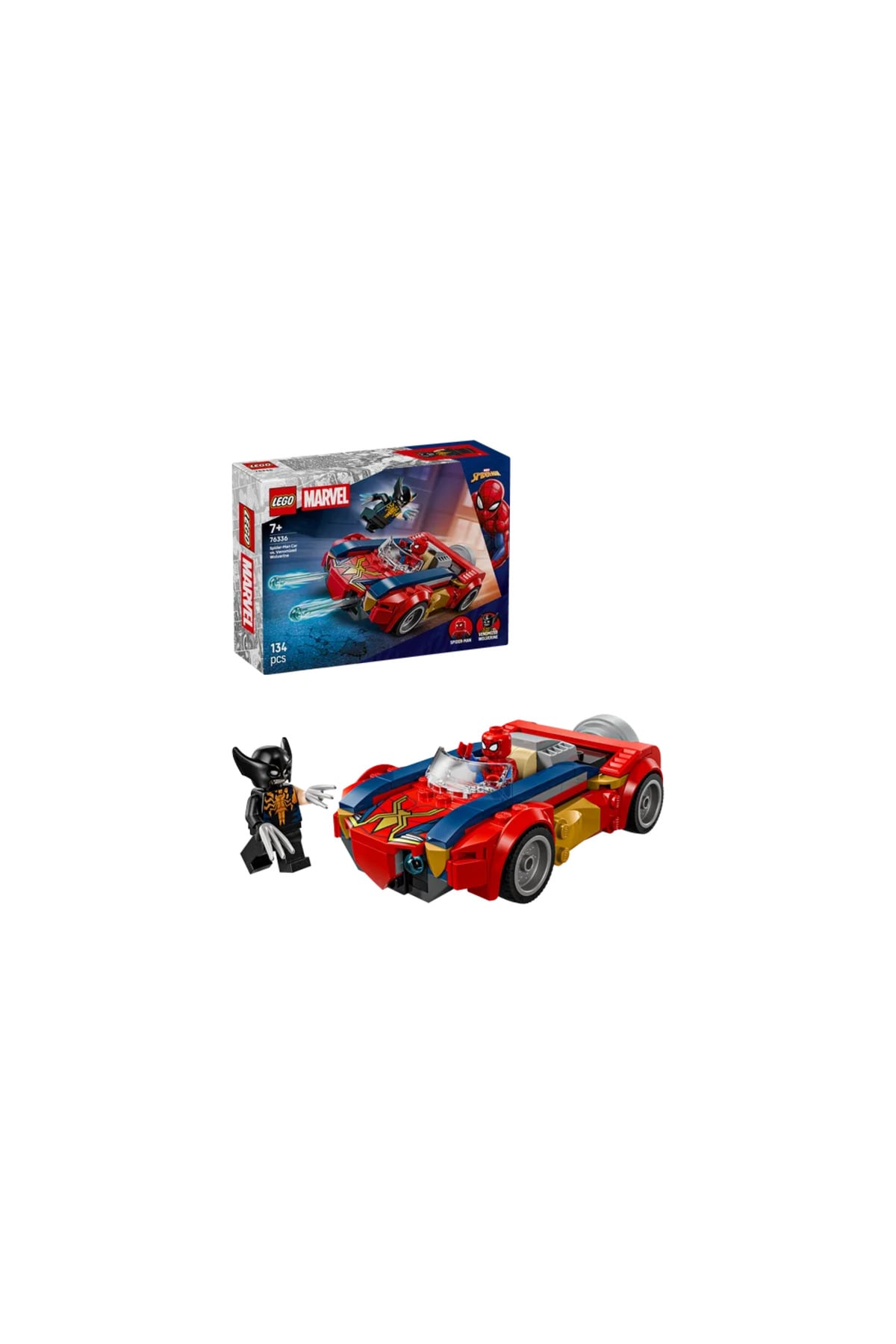 LEGO Marvel Örümcek Adam Arabası Venomlaşmış Wolverine Karşı 76336