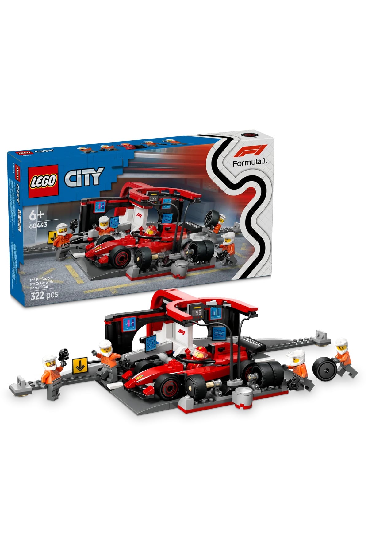 LEGO City Ferrari Arabalı F1 Pit Stop ve Pit Ekibi 60443