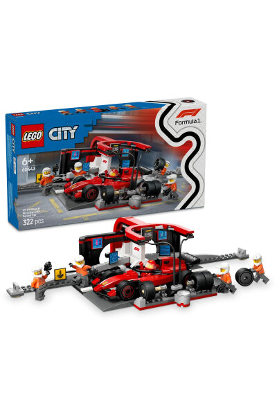 LEGO City Ferrari Arabalı F1 Pit Stop ve Pit Ekibi 60443
