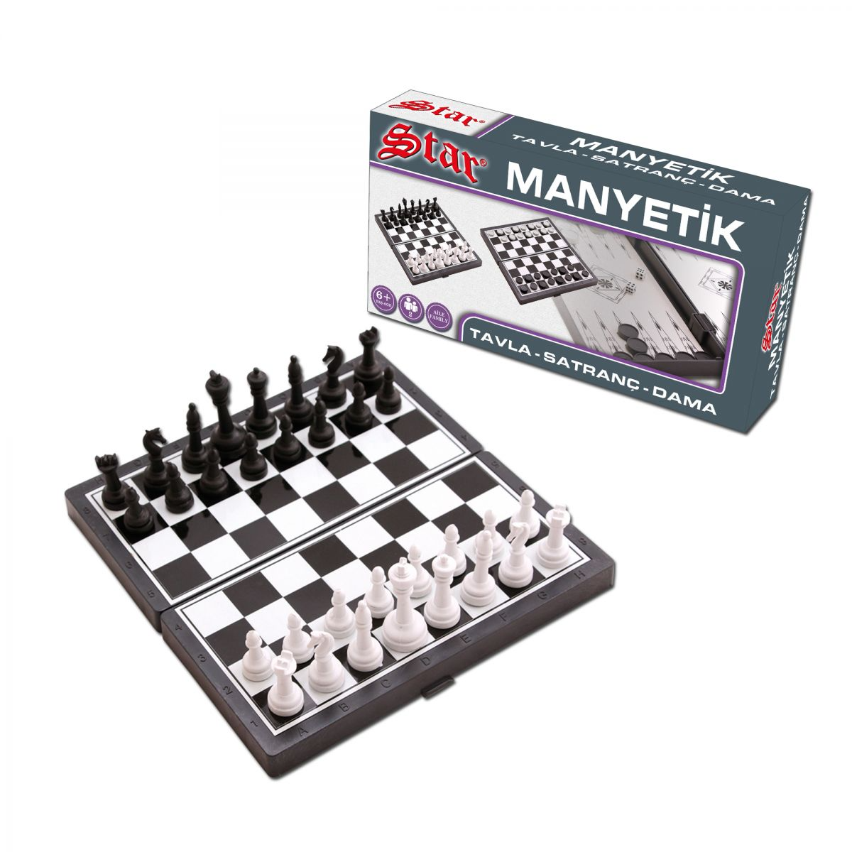 Star Manyetik Satranç Tavla Dama Set 3lü