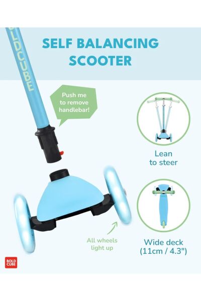 BoldCube Teeny 3T LED Işıklı Scooter Mavi