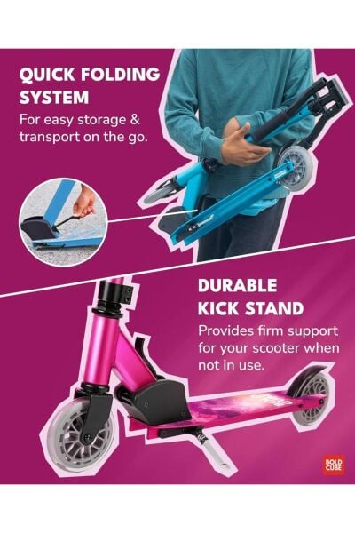 BOLDCUBE Deluxe 2T Katlanır Scooter Pembe