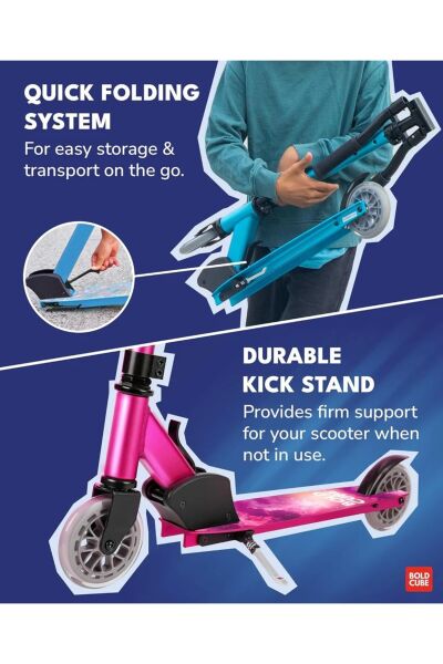 BOLDCUBE Deluxe 2T Katlanır Scooter Mavi