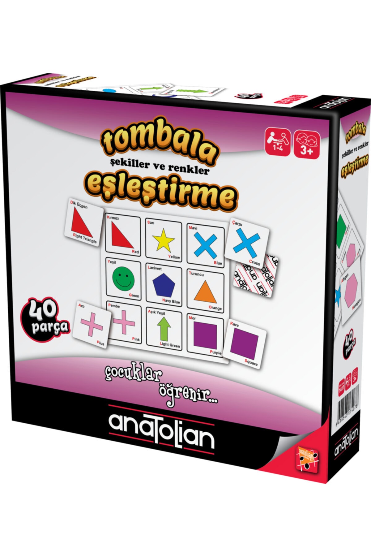 Anatolian Tombala Şekiller Renkler Eşleştirme Oyun