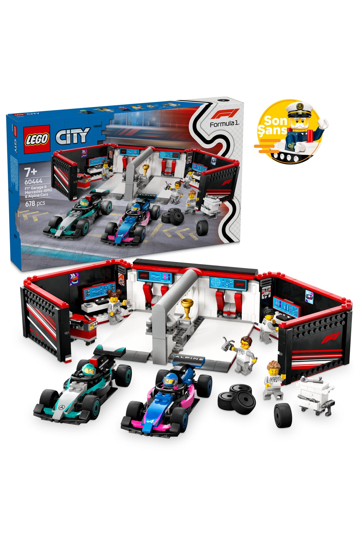 LEGO City F1 Mercedes AMG ve Alpine Arabaları 60444